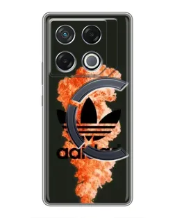 Чехол для Infinix GT 20 Pro с картинкой «Оранжевый дым Adidas»