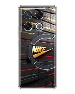 Чехол для Infinix GT 20 Pro с картинкой «Золотой Nike на металле»