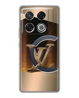 Чехол для Infinix GT 20 Pro с картинкой «LV — золотое сияние»