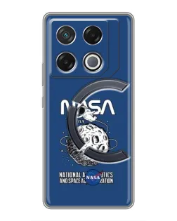 Чехол для Infinix GT 20 Pro с картинкой «NASA — лунная миссия»