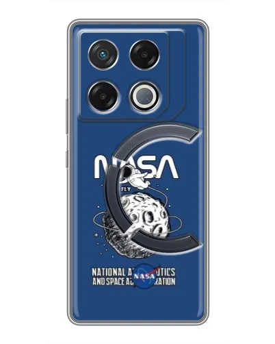 Чехол для Infinix GT 20 Pro с картинкой «NASA — лунная миссия»