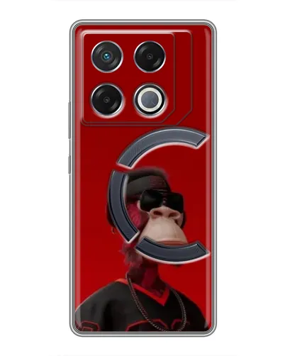 Чехол для Infinix GT 20 Pro с картинкой «Bored Ape в красном» Чехол для Infinix GT 20 Pro с картинкой «Bored Ape в красном»