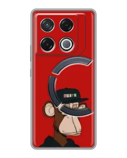 Чохол для Infinix GT 20 Pro з картинкою «Bored Ape — червоний фон»