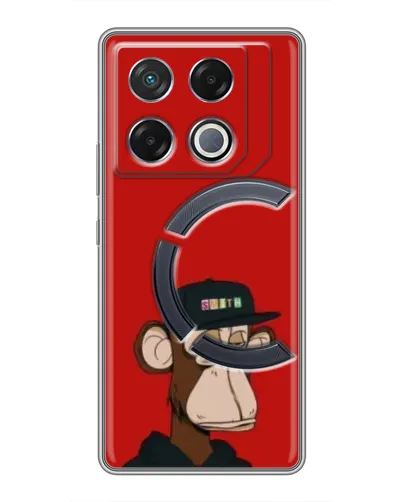 Чехол для Infinix GT 20 Pro с картинкой «Bored Ape — красный фон» Чехол для Infinix GT 20 Pro с картинкой «Bored Ape — красный фон»
