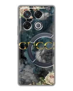 Чехол для Infinix GT 20 Pro с картинкой «Абстрактные цветы Gucci»
