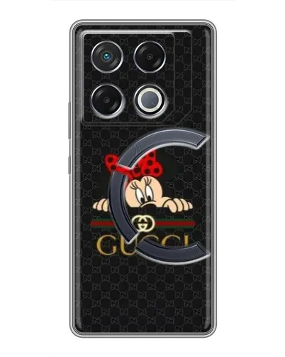 Чехол для Infinix GT 20 Pro с картинкой «Минни Маус Gucci — черный»