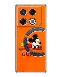 Чохол для Infinix GT 20 Pro з картинкою «Міккі Маус Gucci — помаранч»