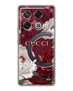 Чохол для Infinix GT 20 Pro з картинкою «Gucci — бордові троянди»