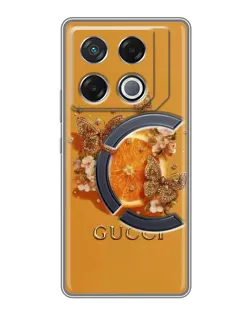 Чохол для Infinix GT 20 Pro з картинкою «Gucci — золоті метелики»