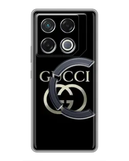 Чохол для Infinix GT 20 Pro з картинкою «Gucci — золото на чорному»
