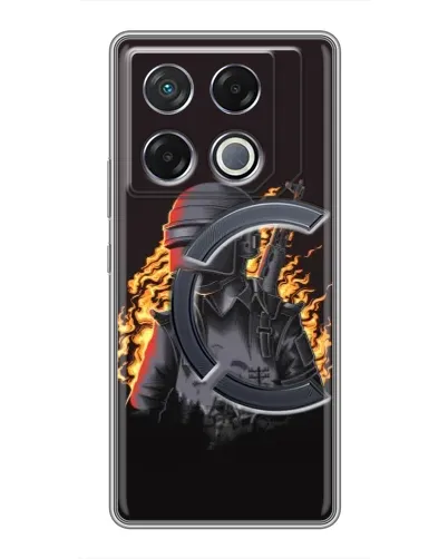 Чехол для Infinix GT 20 Pro с картинкой «PUBG — огненный силуэт» Чехол для Infinix GT 20 Pro с картинкой «PUBG — огненный силуэт»