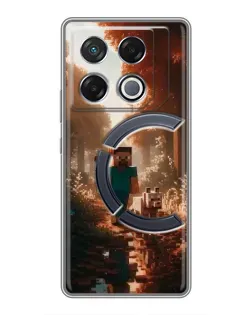 Чехол для Infinix GT 20 Pro с картинкой «Стив в лесу»
