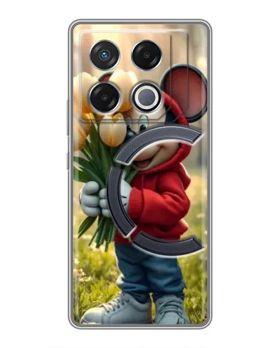 Чехол для Infinix GT 20 Pro с картинкой «Микки с тюльпанами»