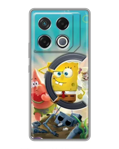 Чехол для Infinix GT 20 Pro с картинкой «Спанч Боб победитель»