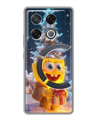 Чехол для Infinix GT 20 Pro с картинкой «Рождественский Спанч Боб»