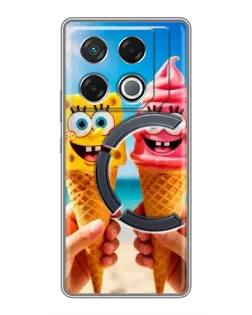 Чехол для Infinix GT 20 Pro с картинкой «Спанч Боб мороженое»