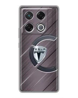 Чехол для Infinix GT 20 Pro с картинкой «Металлическая текстура Tesla»