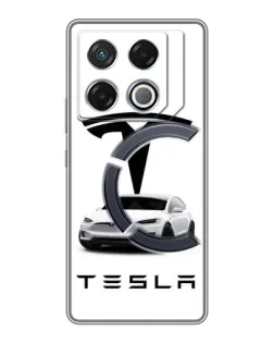 Чехол для Infinix GT 20 Pro с картинкой «Tesla White Style»