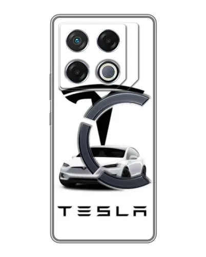 Чехол для Infinix GT 20 Pro с картинкой «Tesla White Style» Чехол для Infinix GT 20 Pro с картинкой «Tesla White Style»