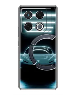 Чехол для Infinix GT 20 Pro с картинкой «Tesla в неоне»