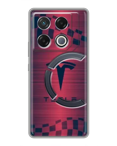 Чехол для Infinix GT 20 Pro с картинкой «Тесла красный карбон» Чехол для Infinix GT 20 Pro с картинкой «Тесла красный карбон»