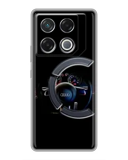 Чехол для Infinix GT 20 Pro с картинкой «Салон Audi — руль» Чехол для Infinix GT 20 Pro с картинкой «Салон Audi — руль»