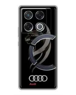 Чехол для Infinix GT 20 Pro с картинкой «Графика — пантера и Audi»