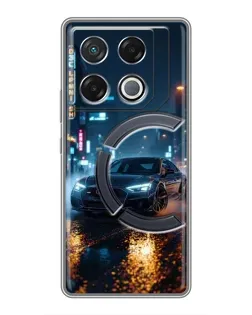 Чехол для Infinix GT 20 Pro с картинкой «Ночной город и Audi»