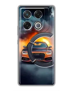 Чехол для Infinix GT 20 Pro с картинкой «Audi в огненном дыму»