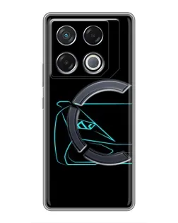 Чехол для Infinix GT 20 Pro с картинкой «Голубой силуэт Lamborghini»
