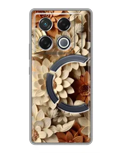 Чехол для Infinix GT 20 Pro с картинкой «Бежевый флористический декор» Чехол для Infinix GT 20 Pro с картинкой «Бежевый флористический декор»