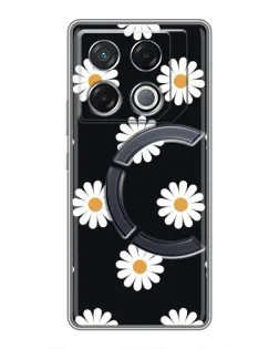 Чехол для Infinix GT 20 Pro с картинкой «Ромашки на черном» Чехол для Infinix GT 20 Pro с картинкой «Ромашки на черном»