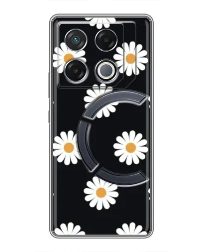 Чехол для Infinix GT 20 Pro с картинкой «Ромашки на черном» Чехол для Infinix GT 20 Pro с картинкой «Ромашки на черном»