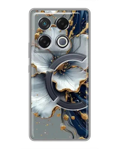Чехол для Infinix GT 20 Pro с картинкой «Белый цветок и золотой флюид» Чехол для Infinix GT 20 Pro с картинкой «Белый цветок и золотой флюид»