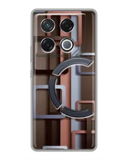 Чехол для Infinix GT 20 Pro с картинкой «Коричневые объемные квадраты»