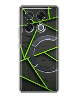 Чехол для Infinix GT 20 Pro с картинкой «Зеленые геометрические линии»