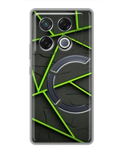 Чехол для Infinix GT 20 Pro с картинкой «Зеленые геометрические линии»