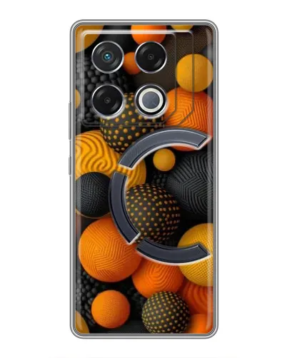 Чехол для Infinix GT 20 Pro с картинкой «Объемные оранжевые сферы»