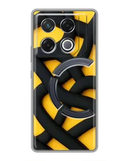 Чехол для Infinix GT 20 Pro с картинкой «Черное желтое переплетение»