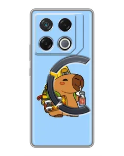 Чехол для Infinix GT 20 Pro с картинкой «Капибара на скейте»