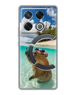 Чехол для Infinix GT 20 Pro с картинкой «Капибара на море»