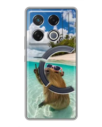 Чехол для Infinix GT 20 Pro с картинкой «Капибара на море»