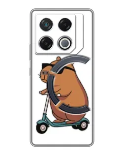 Чехол для Infinix GT 20 Pro с картинкой «Капибара на самокате»