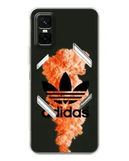 Чехол для Infinix GT 30 Pro с картинкой «Оранжевый дым Adidas»
