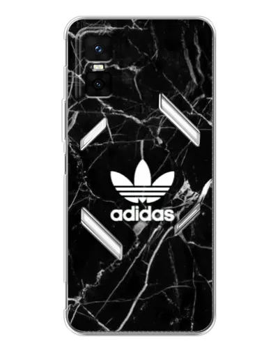 Чехол для Infinix GT 30 Pro с картинкой «Белый мрамор Adidas»