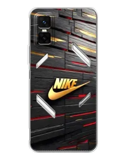 Чехол для Infinix GT 30 Pro с картинкой «Золотой Nike на металле»