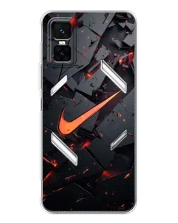 Чехол для Infinix GT 30 Pro с картинкой «Nike — эффект разломов»