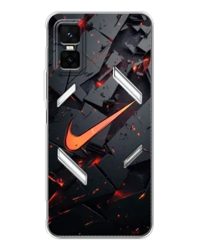Чехол для Infinix GT 30 Pro с картинкой «Nike — эффект разломов»