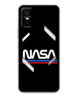 Чехол для Infinix GT 30 Pro с картинкой «NASA — классика Red Blue»