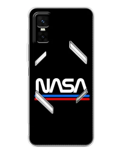 Чехол для Infinix GT 30 Pro с картинкой «NASA — классика Red Blue»